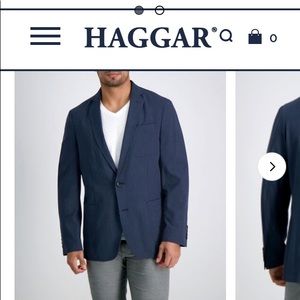 NWT Haggar Smart Wash Performance Fit Tech Blazer Mens 48/50 blue
